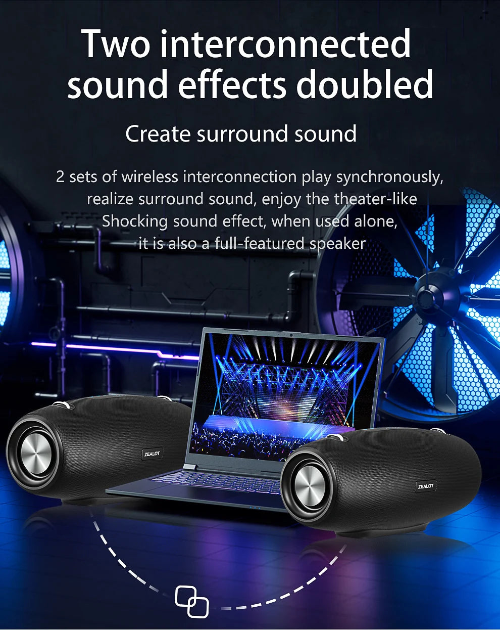 Zealot S67 Wireless Speaker with Shoulder Strap – Outdoor Waterproof Portable Speaker with Loud Stereo & Booming Bass, 40H Playtime