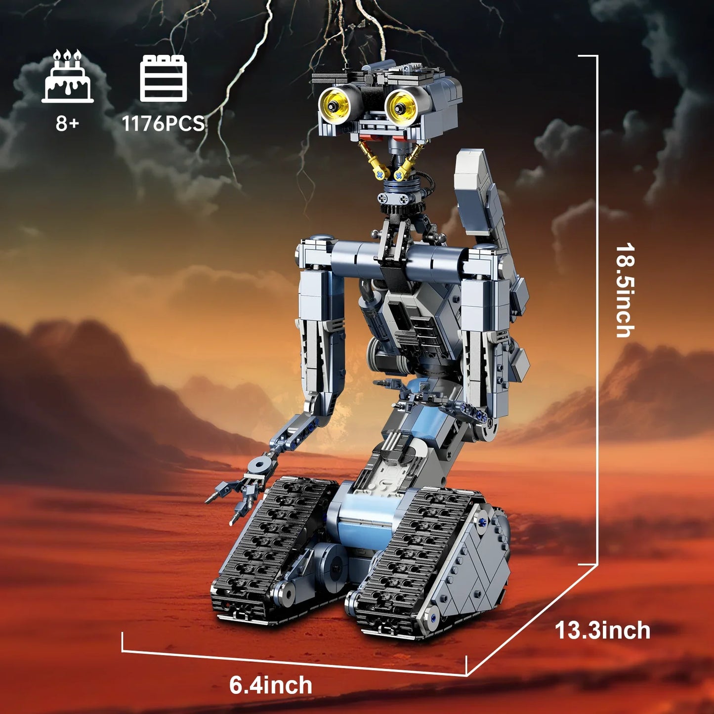Johnny 5 Robot Building Blocks Set – 1176PCS  Perfect Gift For Kids, Collectors, and Nostalgic Fans