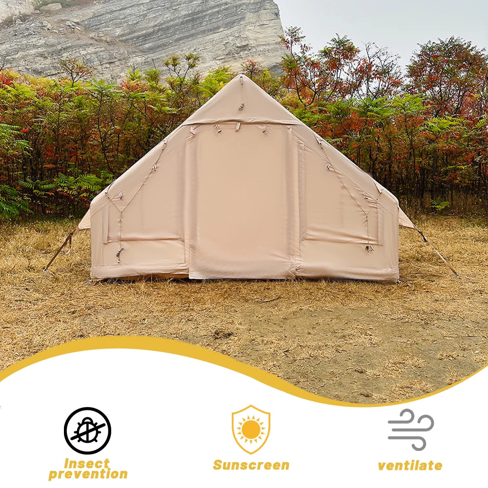 Inflatable Glamping Tent Luxury Air Tent for Camping with Stove Jack (4–8 Person)