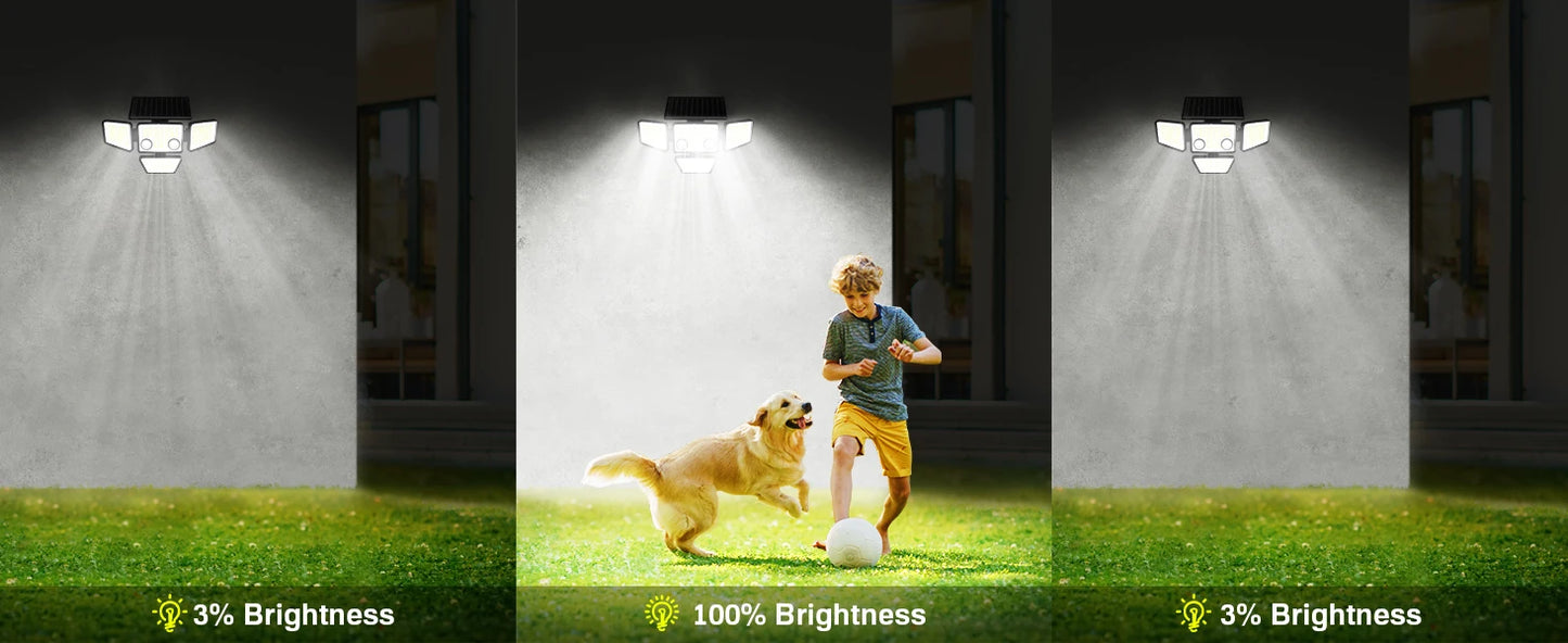 2024 Upgraded 4-Head Solar Motion Sensor Outdoor Lights