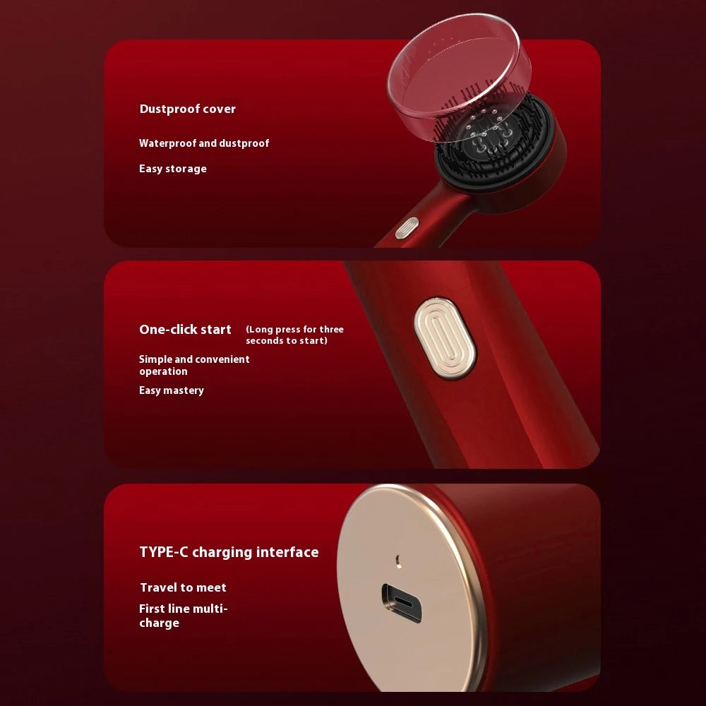 Electric Massage Comb 3 Modes Portable Red Light Laser Comb for Hair Follicles