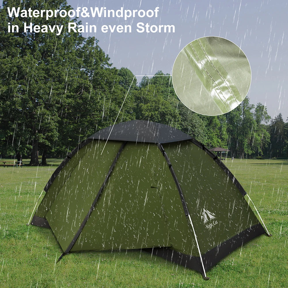 Night Cat 1-Person Backpacking Tent Lightweight Waterproof Camping & Hiking Shelter