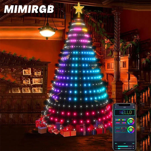 RGB 400 LED USB Bluetooth App Remote Control Christmas Tree Lights for Christmas New Year Decoration