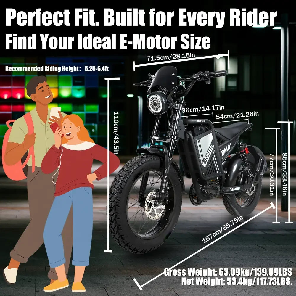 BAOLUJIE DM01 Electric Bikes – 2000W /3000W Brushless Motor, 60V 30Ah Battery, 42MPH Top Speed 16 Variants