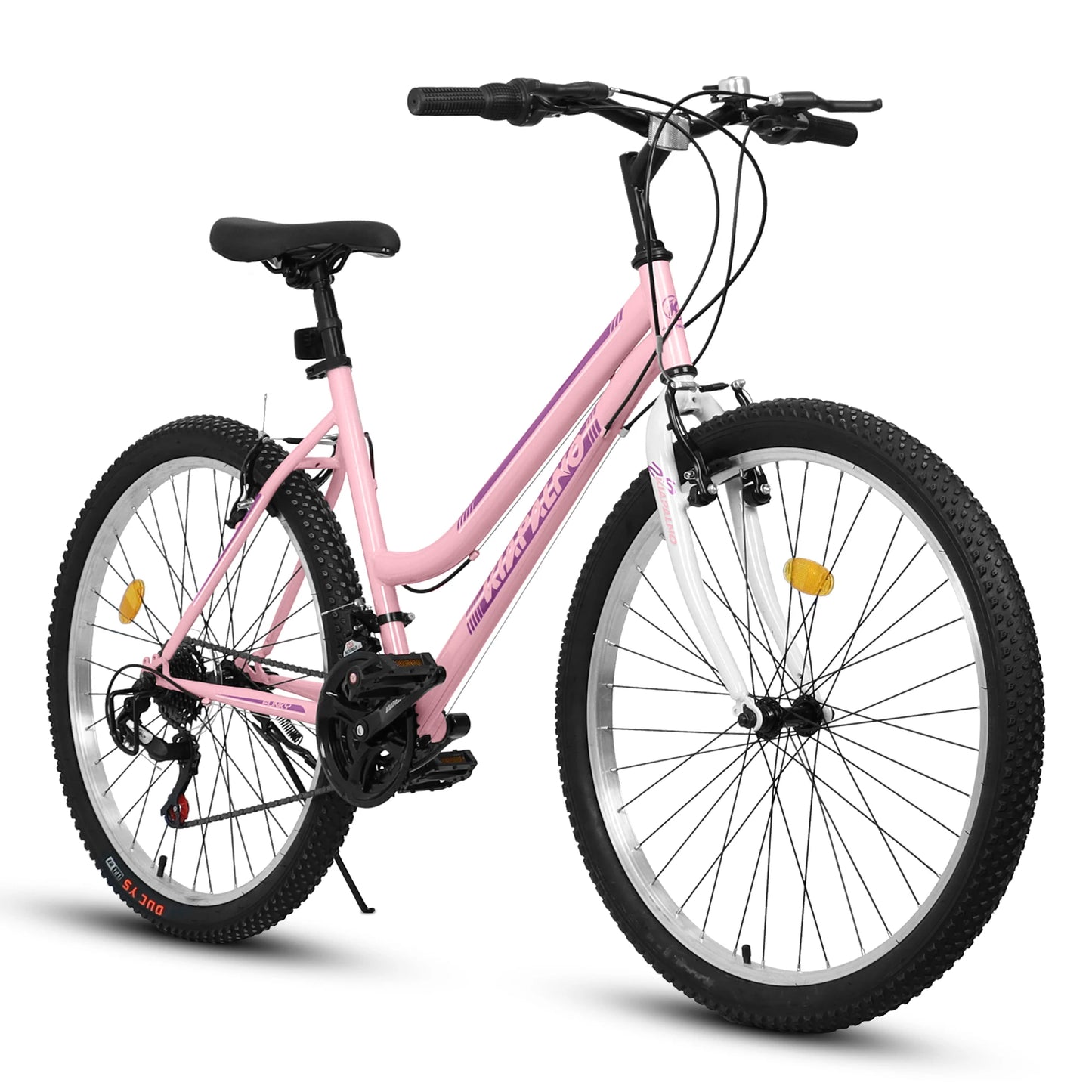 Ecarpat Women’s Mountain Bike 24/26 Inch – 21 Speed Outdoor Bicycle with Steel Frame