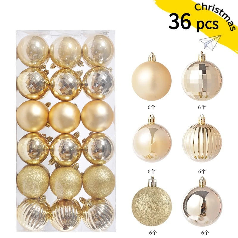 24/36 Pcs Hanging Christmas Tree Ornaments 3/4CM Balls Multiple Colors