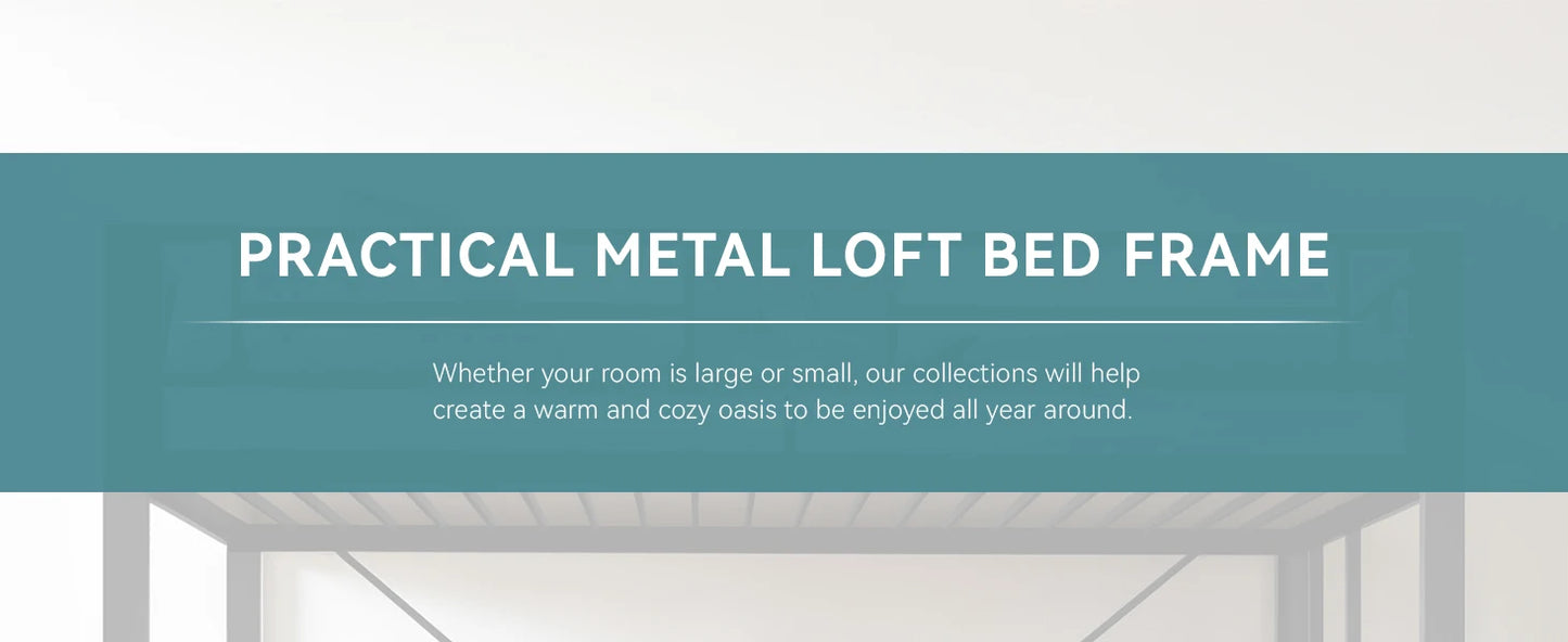 HOOMIC Twin Size Loft Bed Frame with Full-Length Guardrail