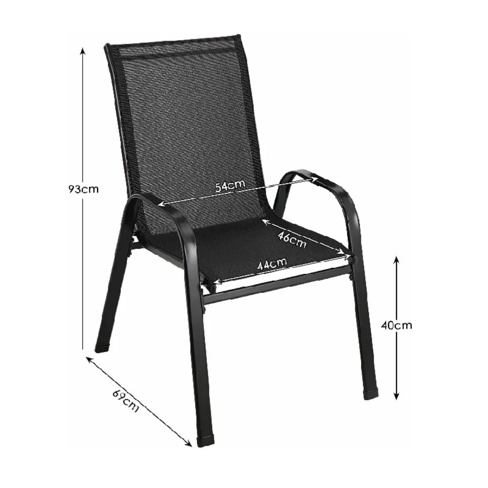 4PCS Outdoor Garden Chairs – Stackable Patio Seating Set