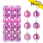 24/36 Pcs Hanging Christmas Tree Ornaments 3/4CM Balls Multiple Colors