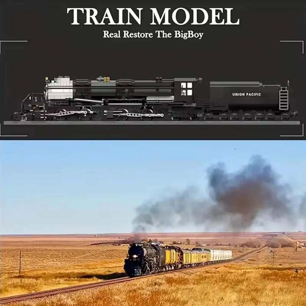 Creative The BigBoy Steam Locomotive Train – 1608PCS Railway MOC Building Block Set