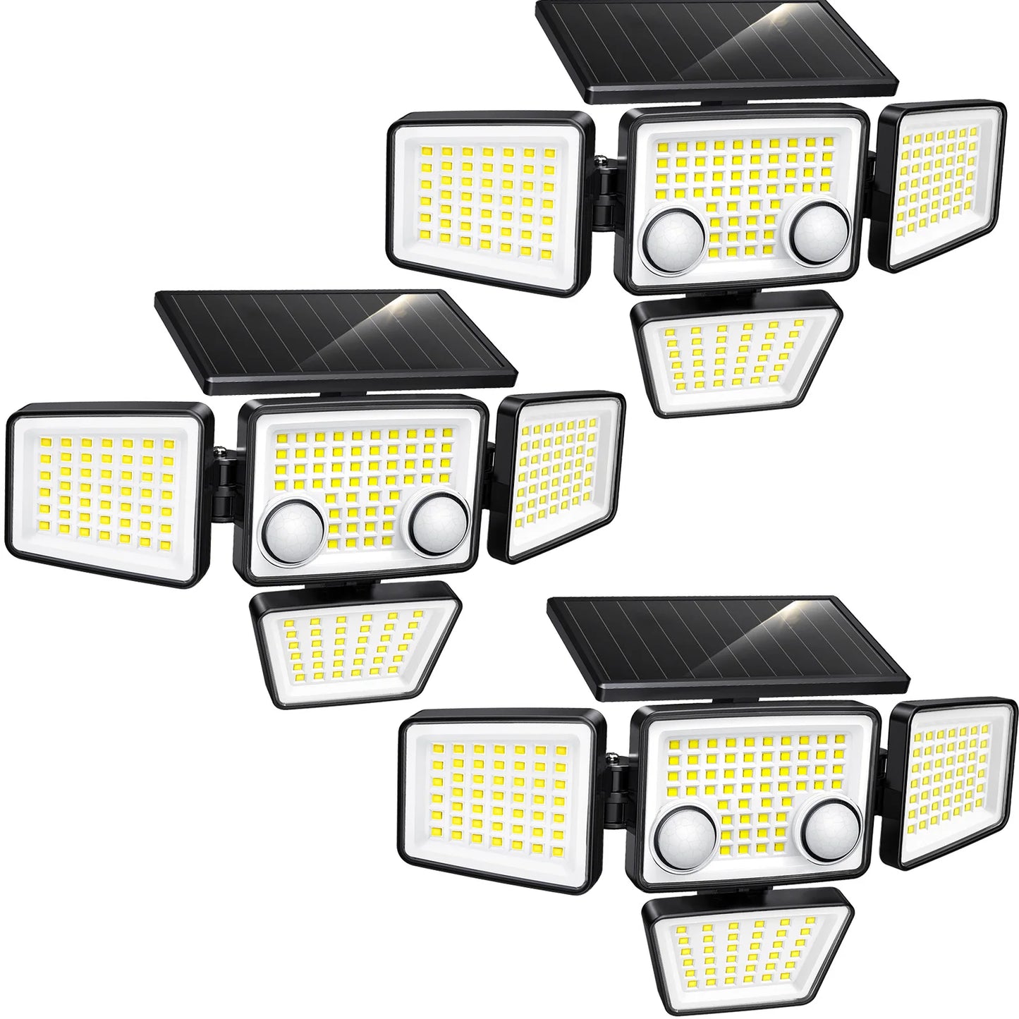 2024 Upgraded 4-Head Solar Motion Sensor Outdoor Lights
