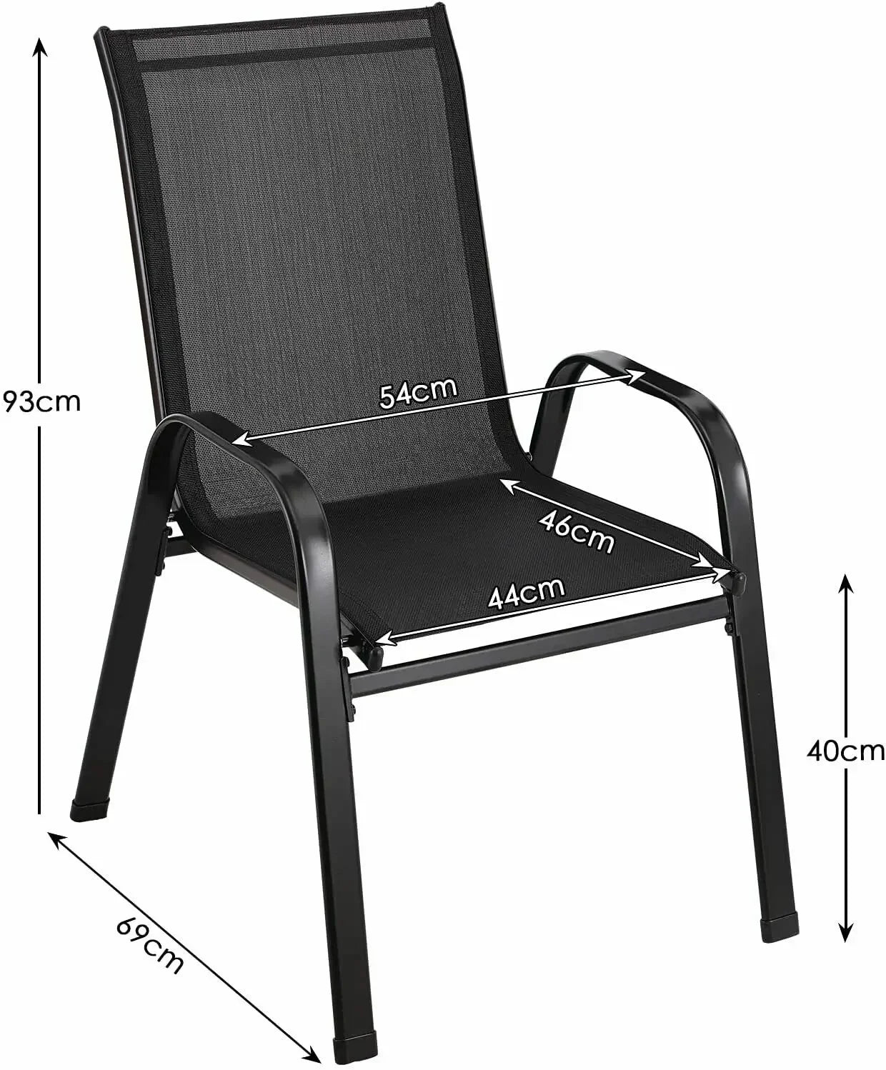 4PCS Outdoor Garden Chairs – Stackable Patio Seating Set