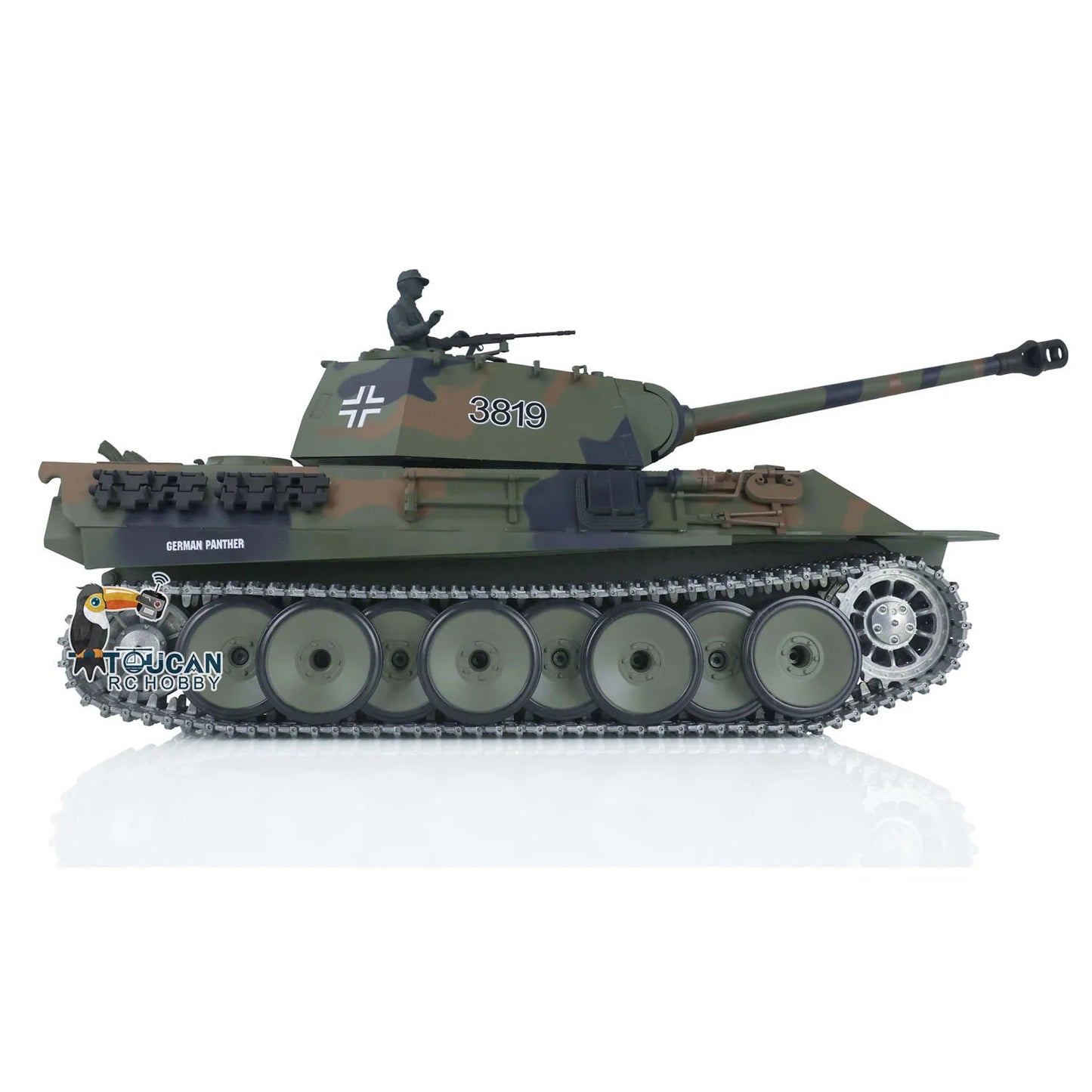 1/16 Heng Long German Panther V RC Tank Toy – 2.4GHz Metal Version with Smoke, Recoil, and Infrared Battle System
