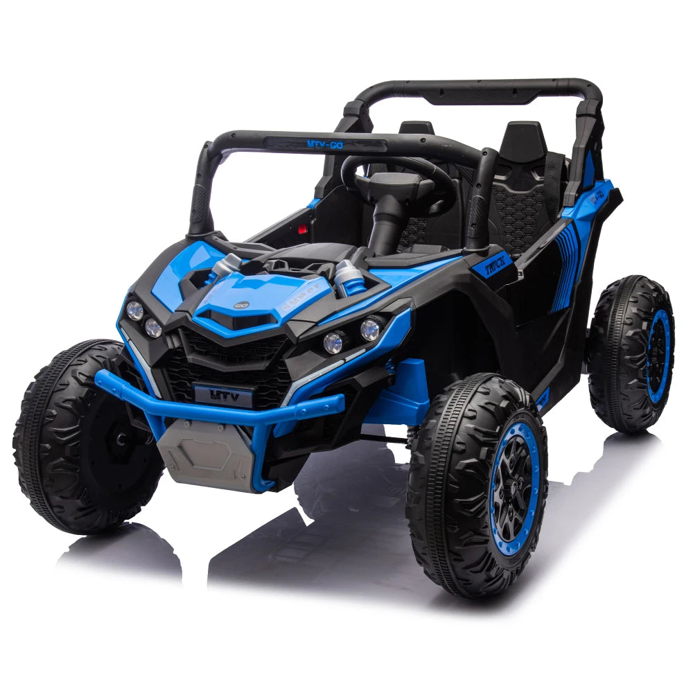 24V Two-Seater Electric Ride-On UTV for Kids – Remote Control, 4-Wheel Suspension, Slow Start & Big Wheels for Ages 3+
