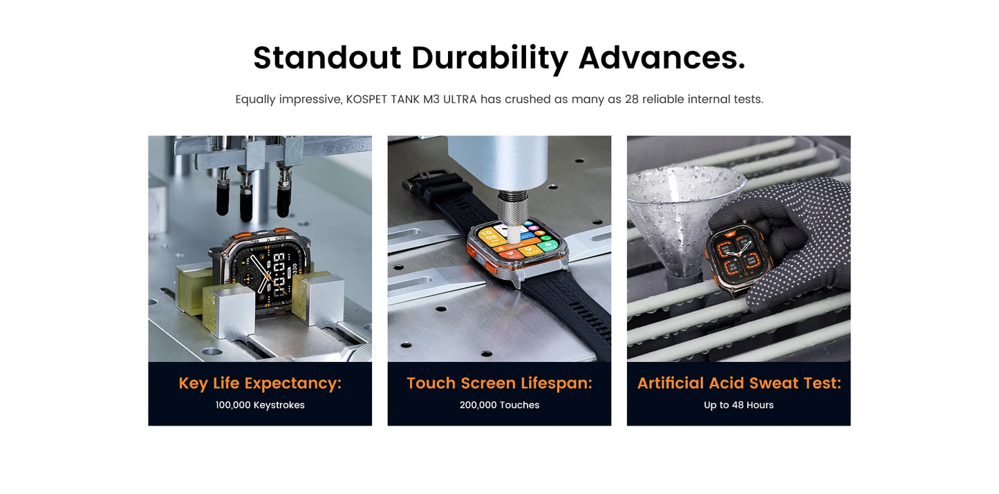 2025 Original KOSPET TANK M3 Ultra GPS Smart Watch For Men Stainless Steel 5ATM IP69K Waterproof AOD AMOLED 24/7 Health Monitor