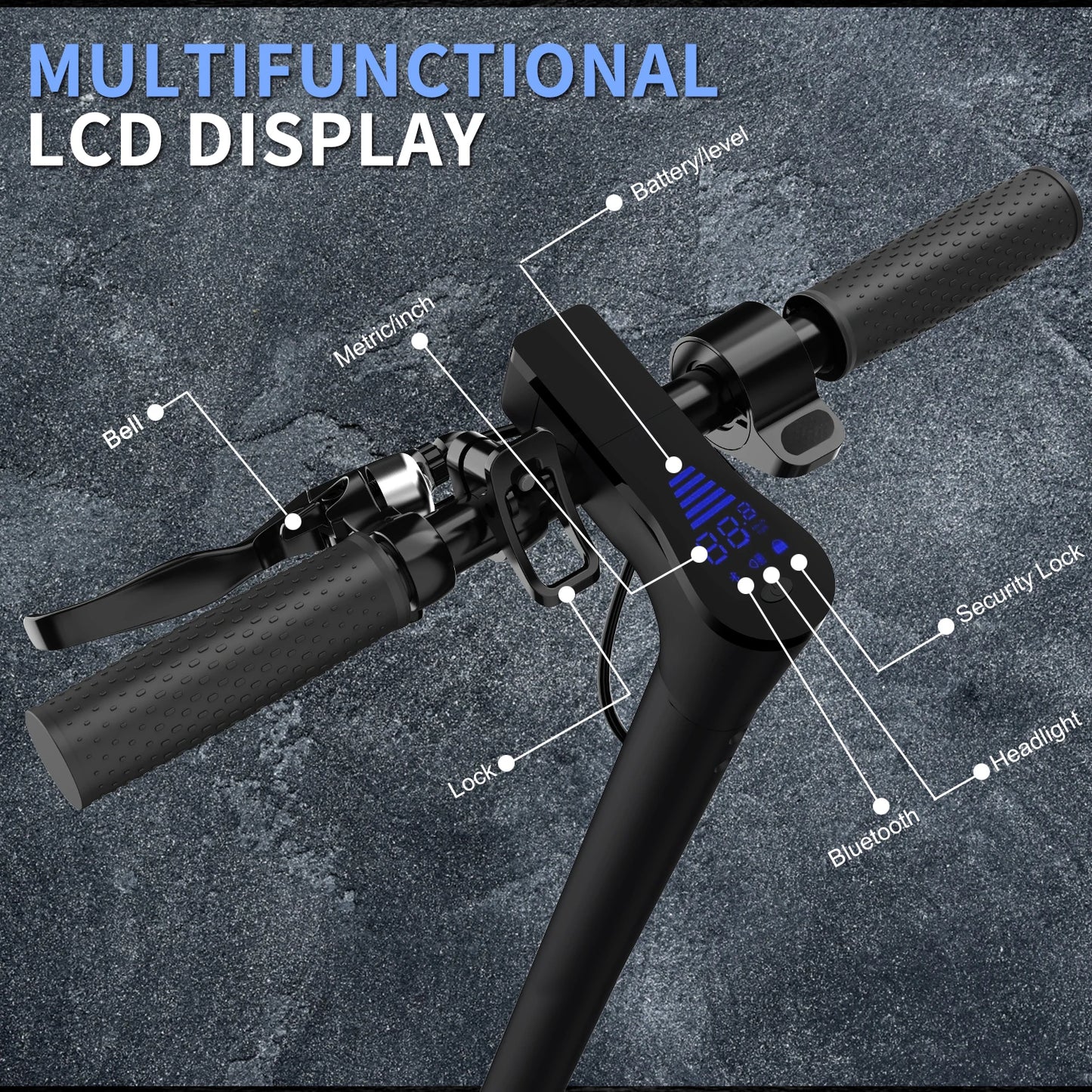 350W Electric Scooter with APP Control – 10" Solid Tires, Foldable & Waterproof