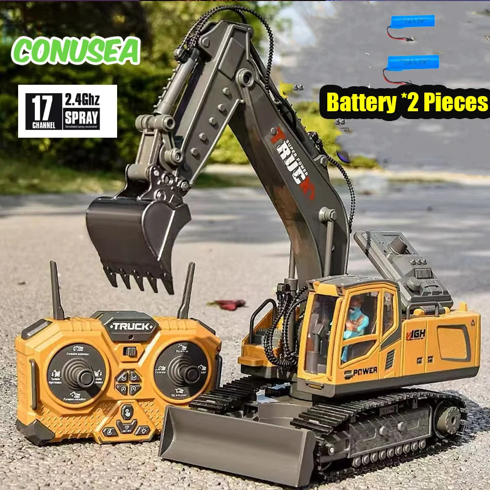 1:18 Alloy RC Excavator – 17-Channel Full Simulation Construction Vehicle