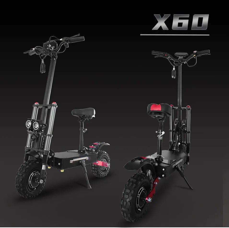 6000W 72V Electric Scooter – High-Speed Off-Road eScooter with Seat, Dual Drive, and LCD Display