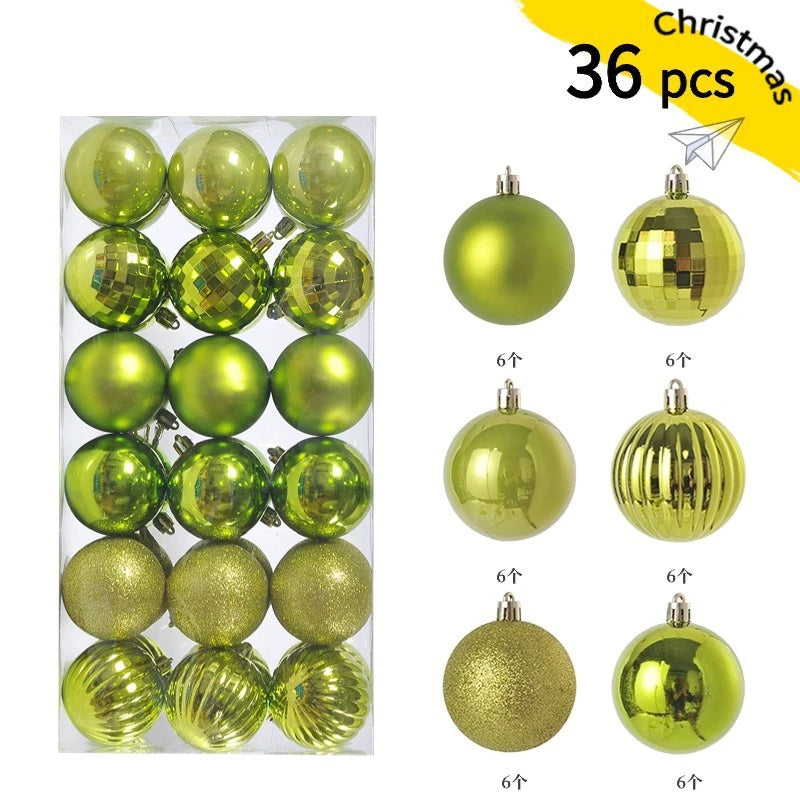 24/36 Pcs Hanging Christmas Tree Ornaments 3/4CM Balls Multiple Colors