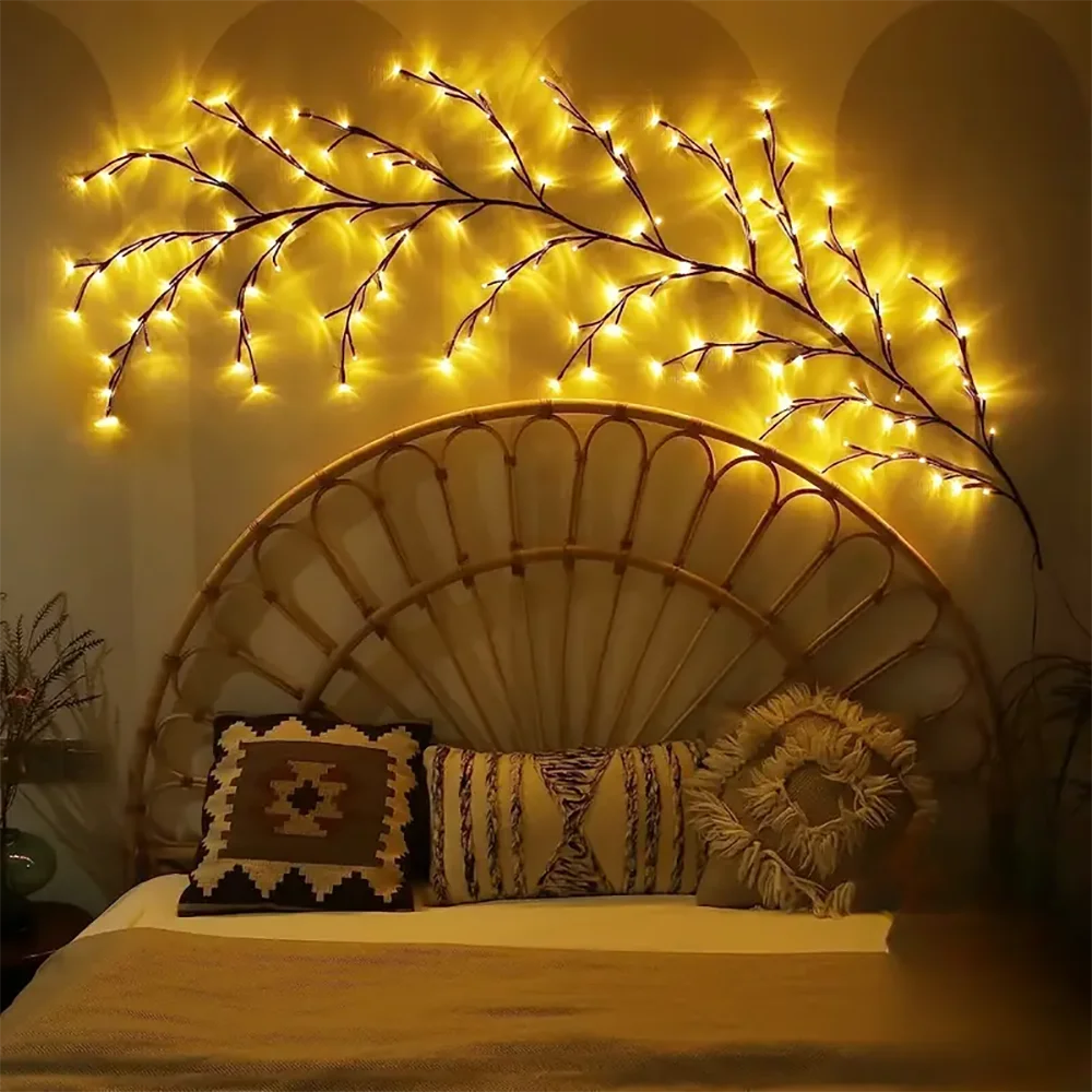96 LED Solar Tree & Vine Wall Lamp – DIY Warm White Fairy Lights
