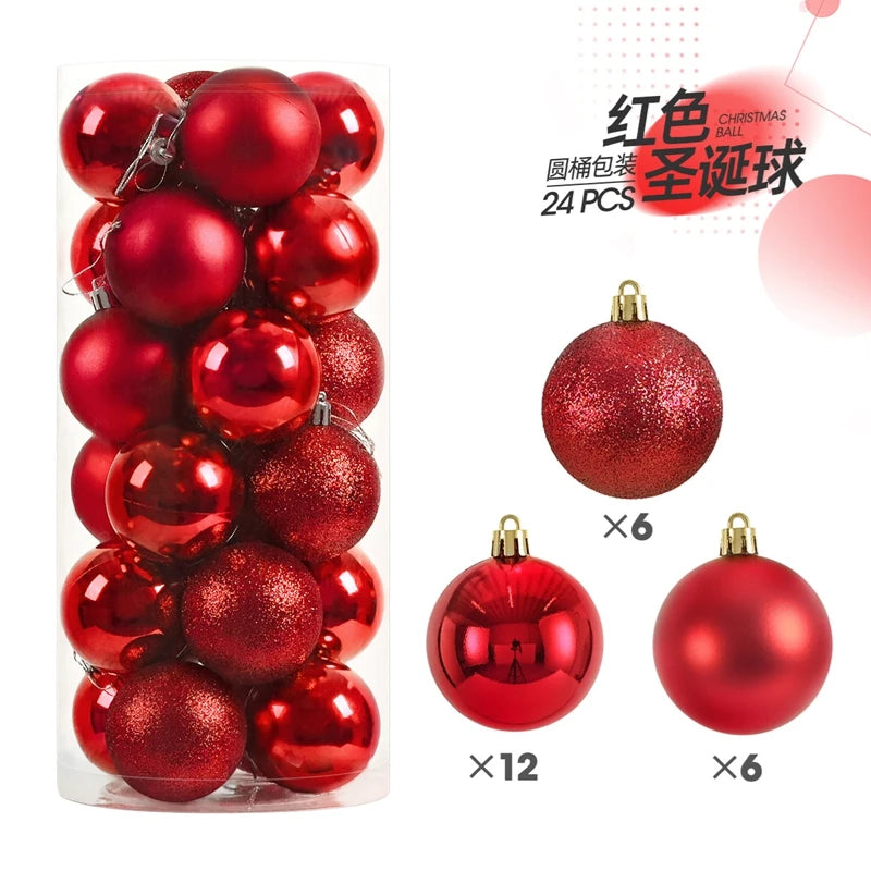 24/36 Pcs Hanging Christmas Tree Ornaments 3/4CM Balls Multiple Colors