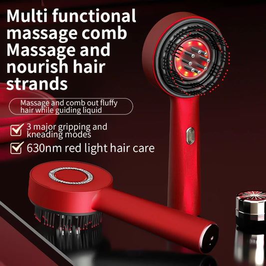 Electric Massage Comb 3 Modes Portable Red Light Laser Comb for Hair Follicles