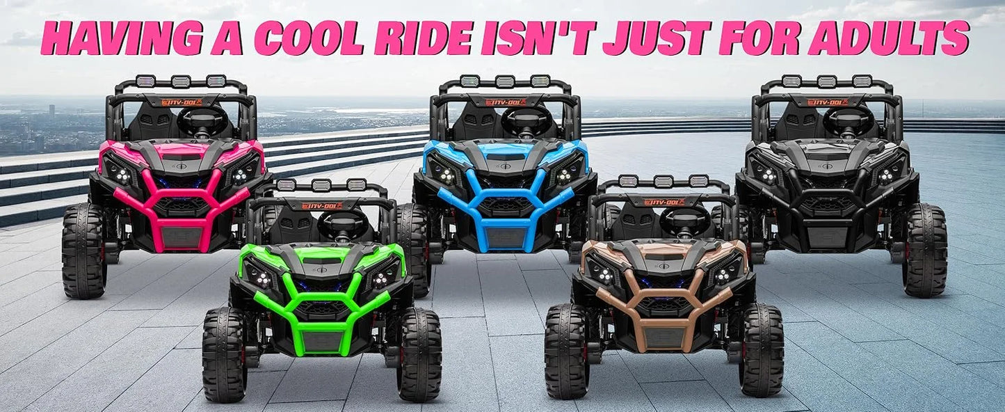 Joyracer 24V 4WD 2-Seater Ride-On UTV – Off-Road Electric Car with 4x200W Motors, Remote Control, LED Lights & Bluetooth