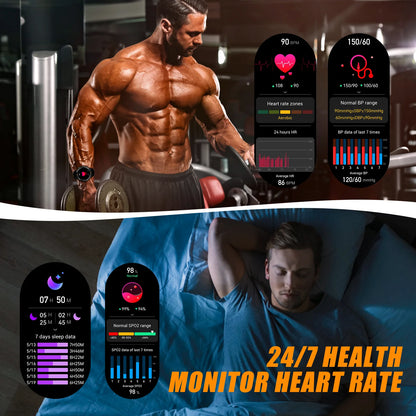 LaNikar 2024 Smart Watch for Men – Bluetooth Calling, Built-in Flashlight, 1.45” Touchscreen, Military-Grade Fitness Tracker