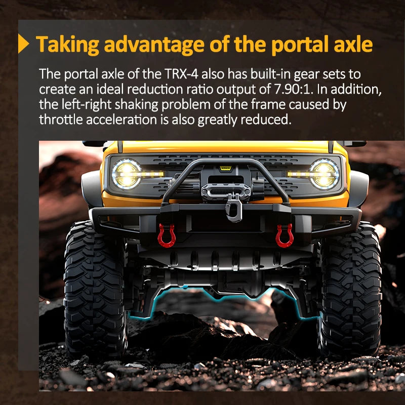 1/10 HB RC Crawler 4WD RTR Rock Off-Road Vehicle – Metal Gears, LED Lights, 2-Speed, Remote Control Truck for Adults