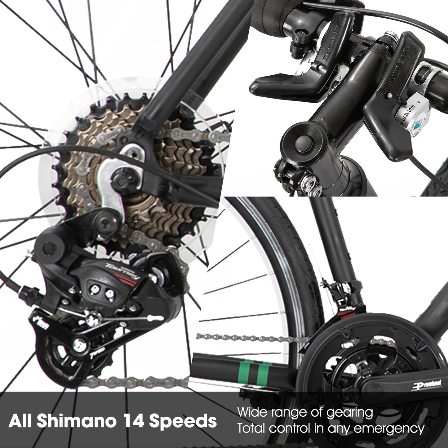 Hiland Aluminum Road Bike – 14 Speed Shimano Racing Bicycle