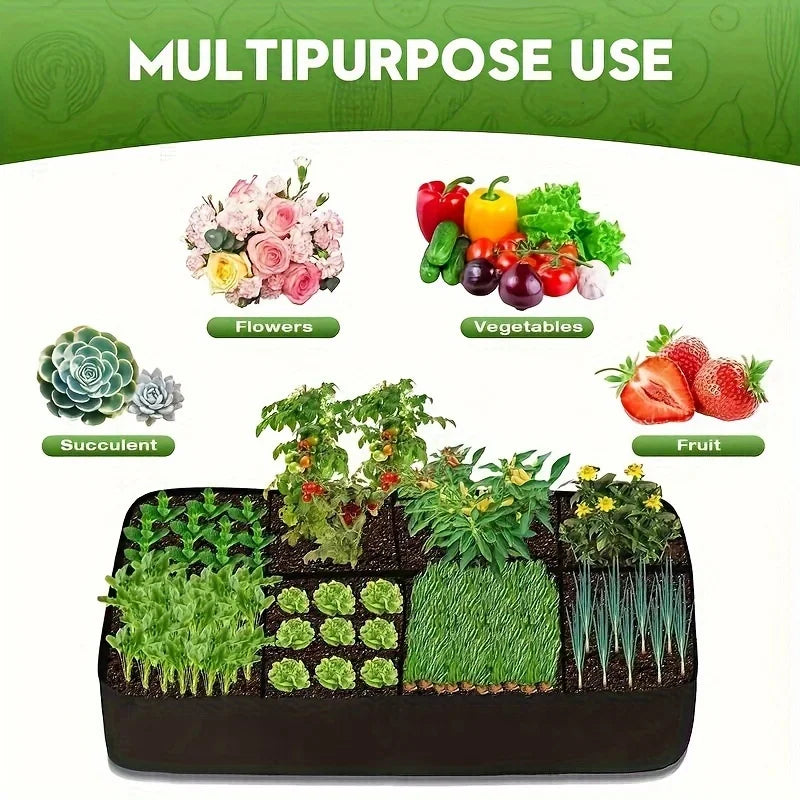 Garden Bed 128 Gallon – 8 Grid Raised Plant Grow Bag