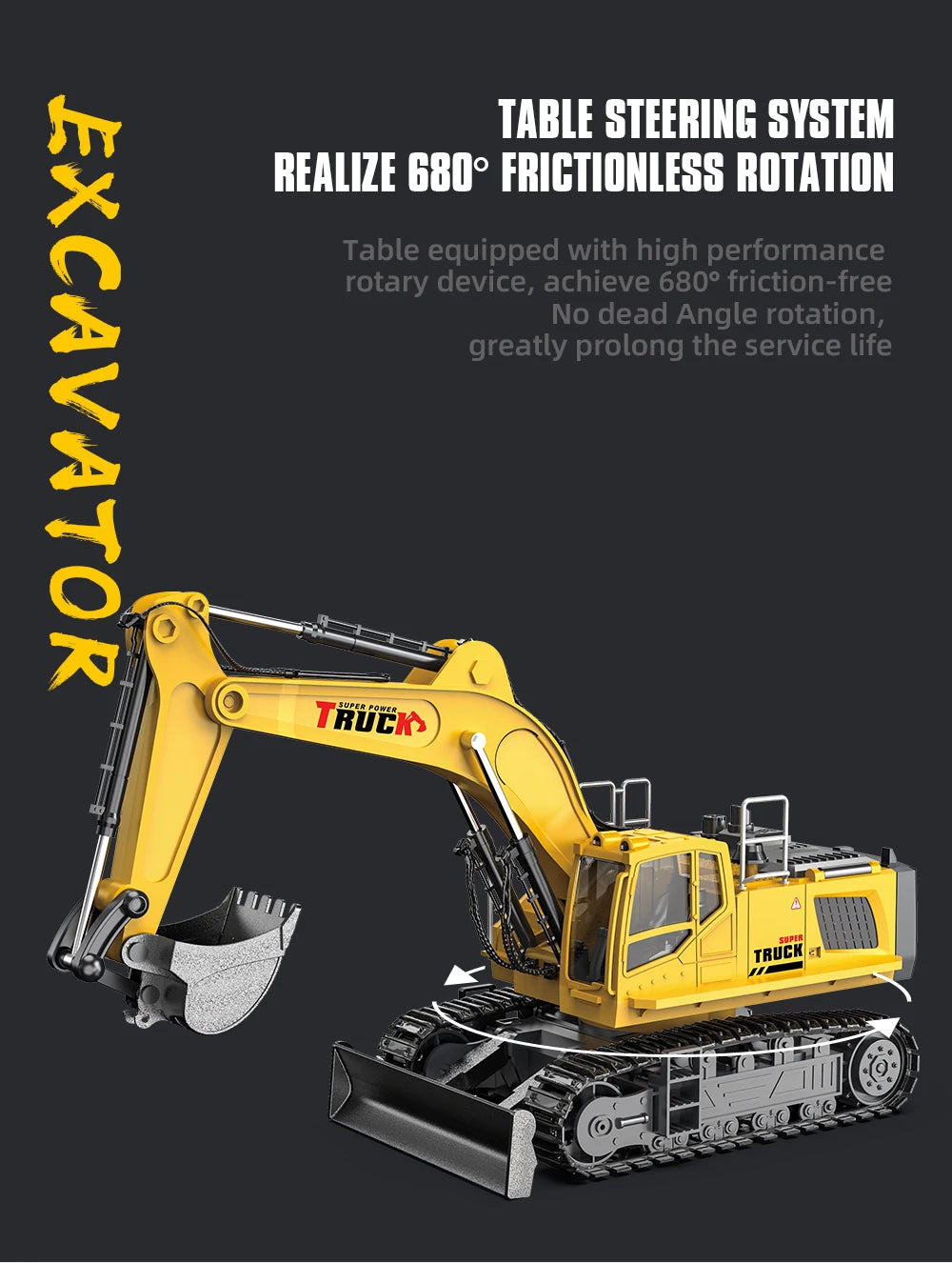 1:18 Alloy RC Excavator – 17-Channel Full Simulation Construction Vehicle