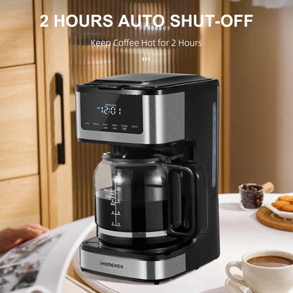 HomeBrew Pro Programmable Drip Coffee Maker - 12 Cup Capacity with Iced Coffee Function & Touchscreen
