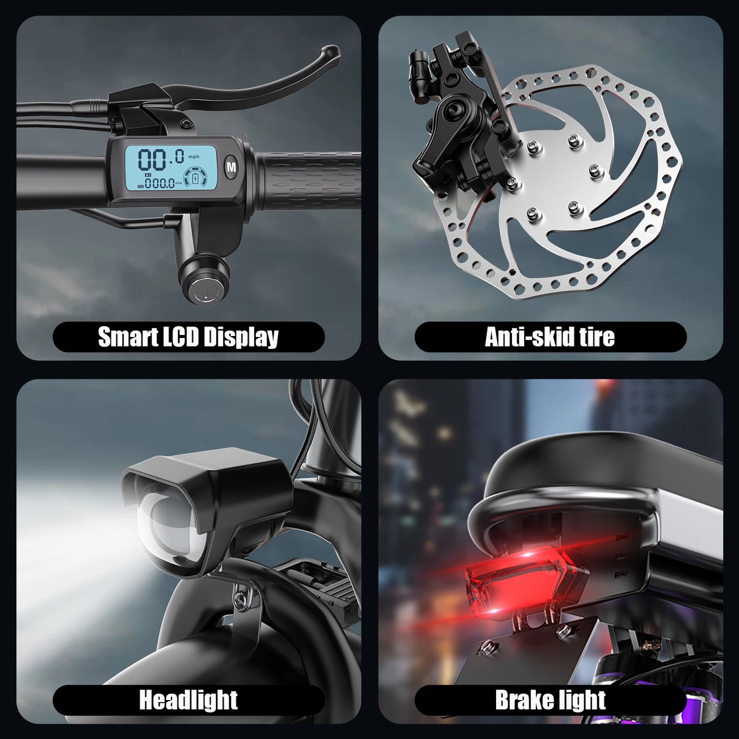 X-Koala Foldable Electric Bike for Adults – 500W Motor, 48V 15Ah Removable Battery, 25MPH Folding E‑Bike with LCD Display