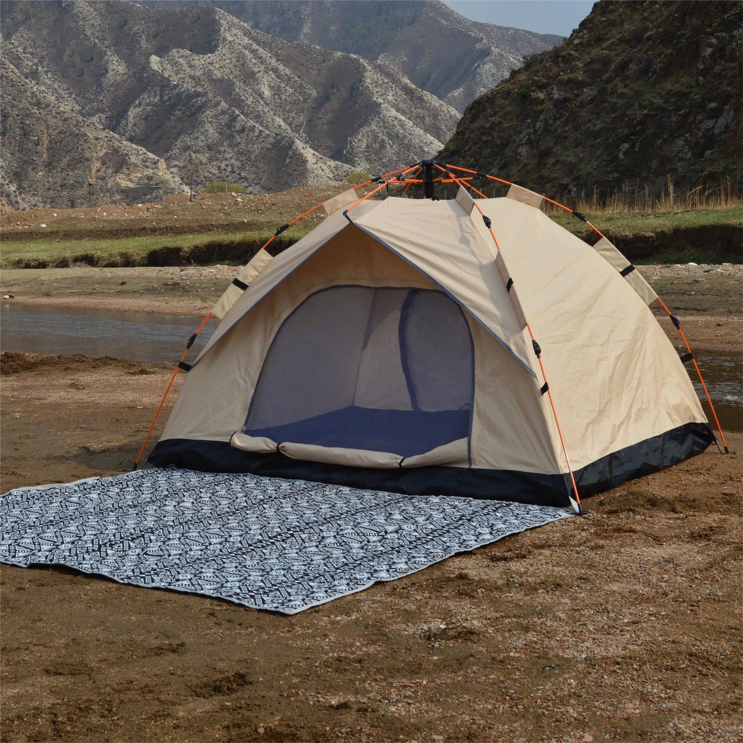 Outdoor Automatic Quick-Opening Tent Automatic Rainproof Sunshine-Proof Tent Two Doors