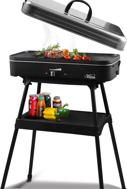 1800W Electric Smokeless Grill with Temperature Control – Portable Indoor & Outdoor BBQ