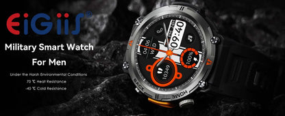 LaNikar 2024 Smart Watch for Men – Bluetooth Calling, Built-in Flashlight, 1.45” Touchscreen, Military-Grade Fitness Tracker