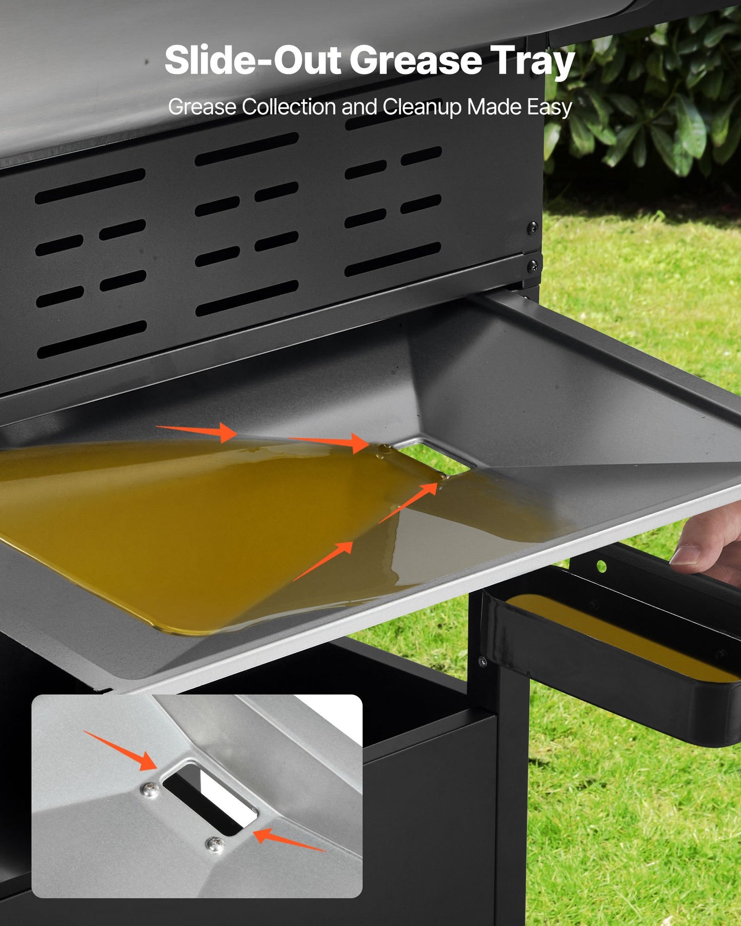 Gas Grill, 4 Burner Propane Gas Grill With Side Burner, 425 SQ.In Grilling Area, Carbon Steel Enamel Grates, Outdoor 52,000 BTU Patio Garden BBQ Grills With Two Side Shelves, Stainless Steel
