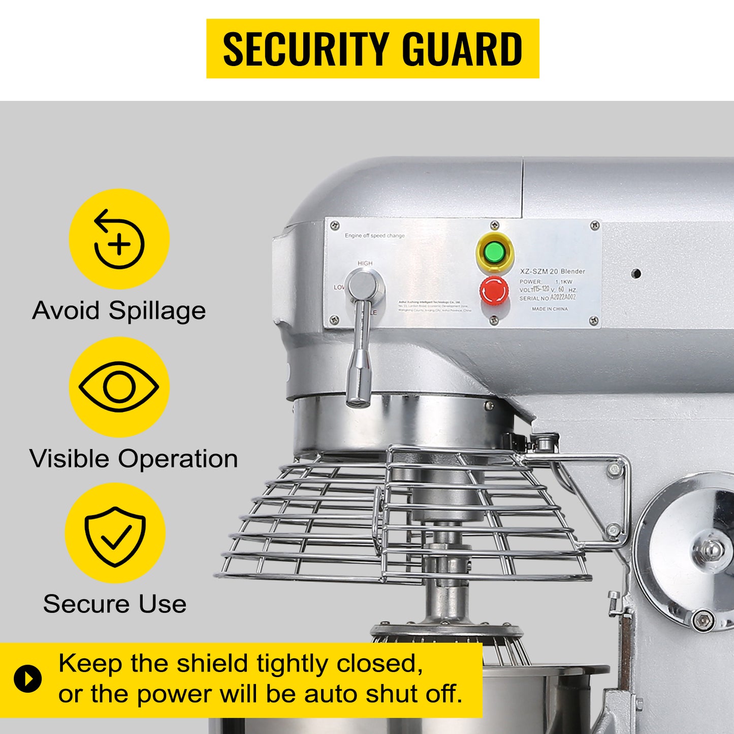 SucceBuy 10 15 20 30L Electric Dough Machine Stainless Steel Commercial Cream  Whisk Mixer Processor Kitchen Food Stand Blender