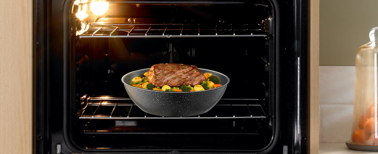 VEVOR 17-Piece Nonstick Cookware Set – Granite Stone Coating, Removable Handle, Induction Compatible, Space-Saving Design