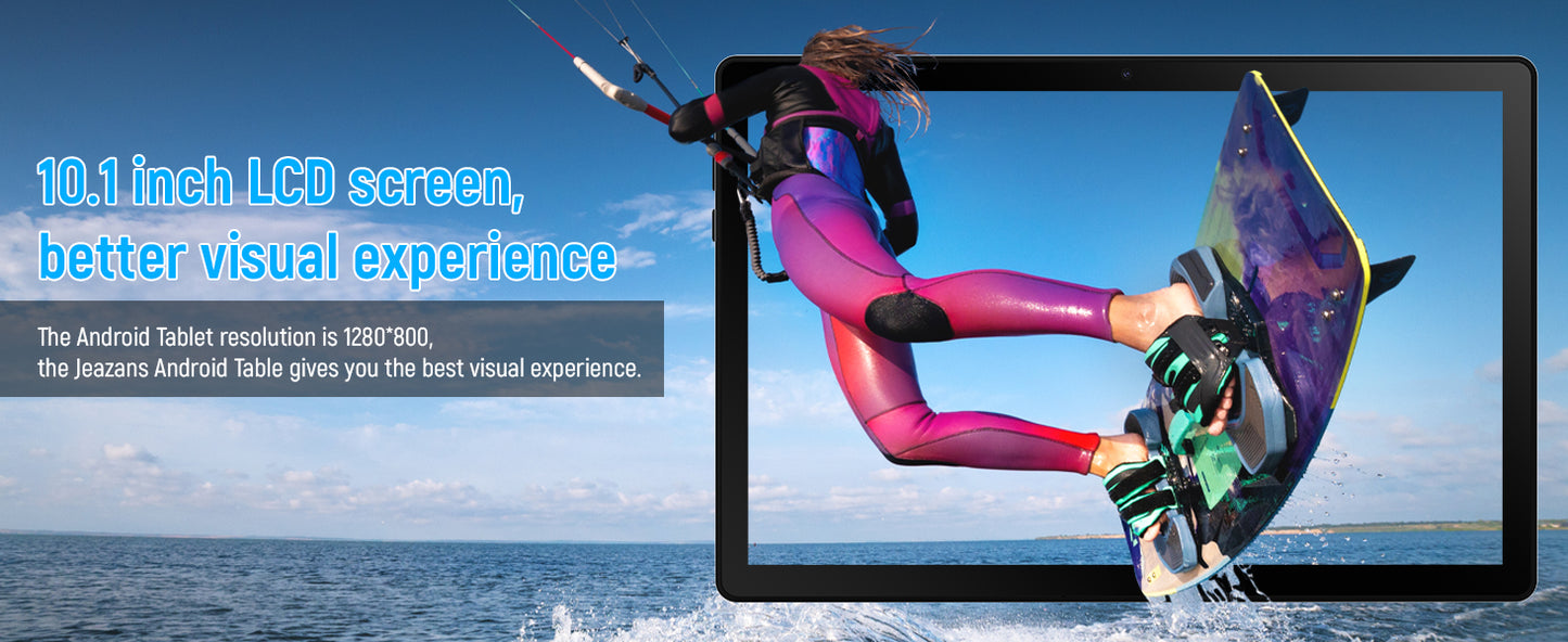 BESTSKI 10.1-Inch Android 14 Tablet – 8GB RAM + 64GB Storage | Octa-Core CPU | Face Unlock | Keyboard & Mouse Bundle