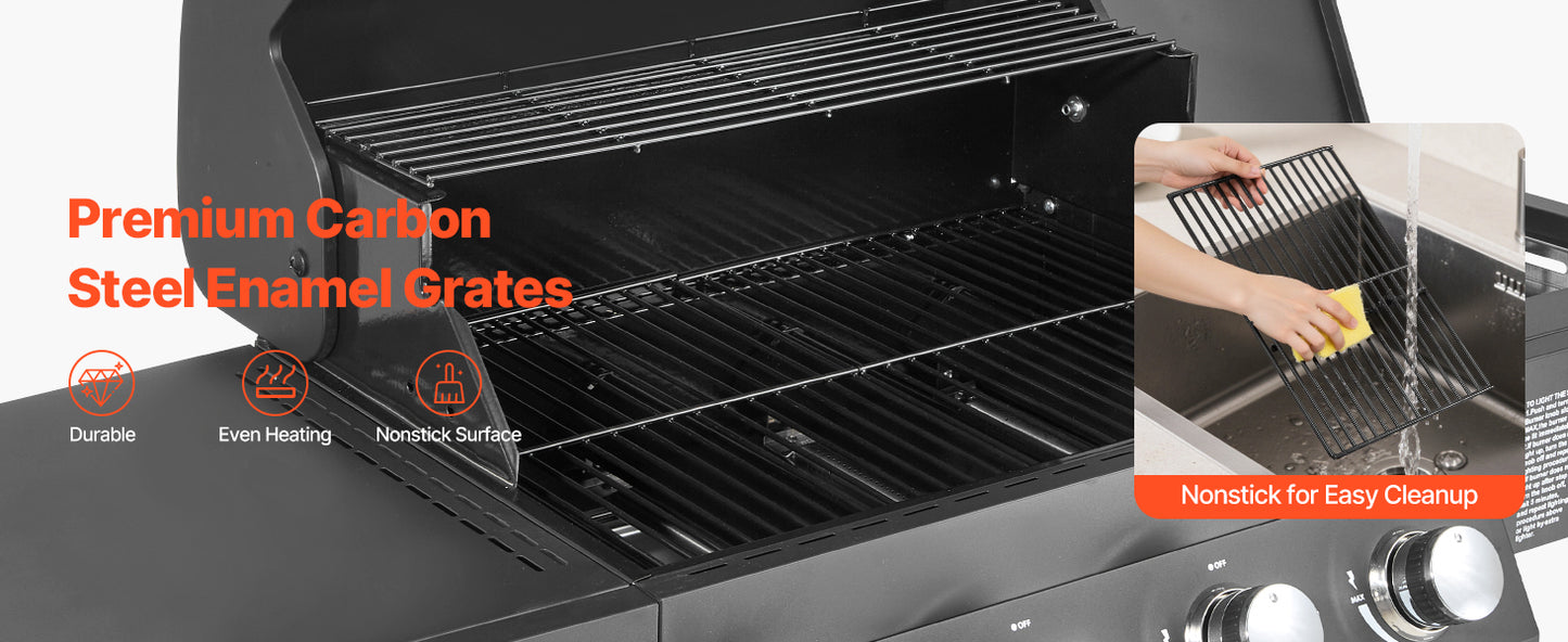 SucceBuy 4 Burner Propane Gas Grill with Side Burner – 52,000 BTU Freestanding BBQ Grill  43218 people have viewed this item