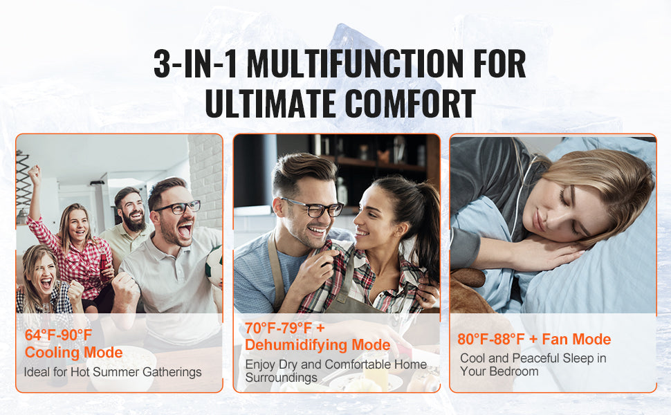 VEVOR 12,000 BTU Portable Air Conditioner – 3-in-1 Cooling, Dehumidifier & Fan for 550-700 Sq. Ft.