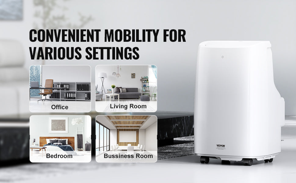 VEVOR 12,000 BTU Portable Air Conditioner – 3-in-1 Cooling, Dehumidifier & Fan for 550-700 Sq. Ft.