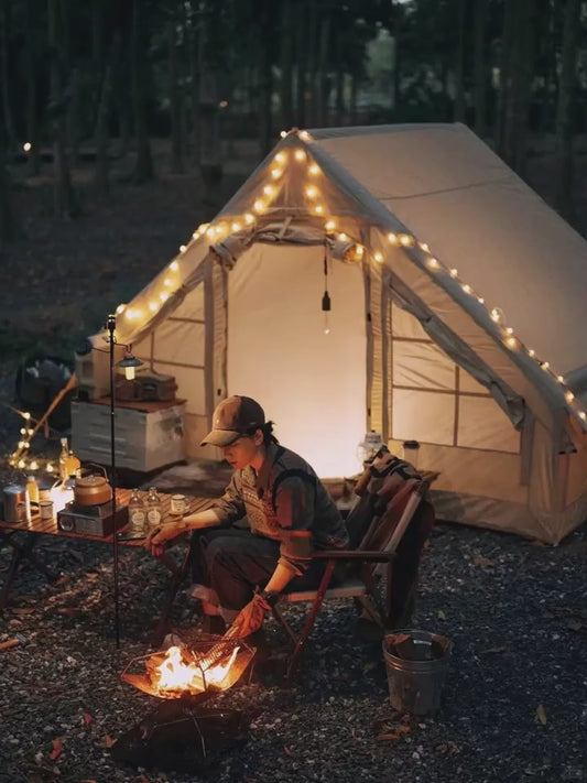 Inflatable Camping Tent for 3–4 People – Four-Season Waterproof Air Tent with Hand Pump and Quick Setup