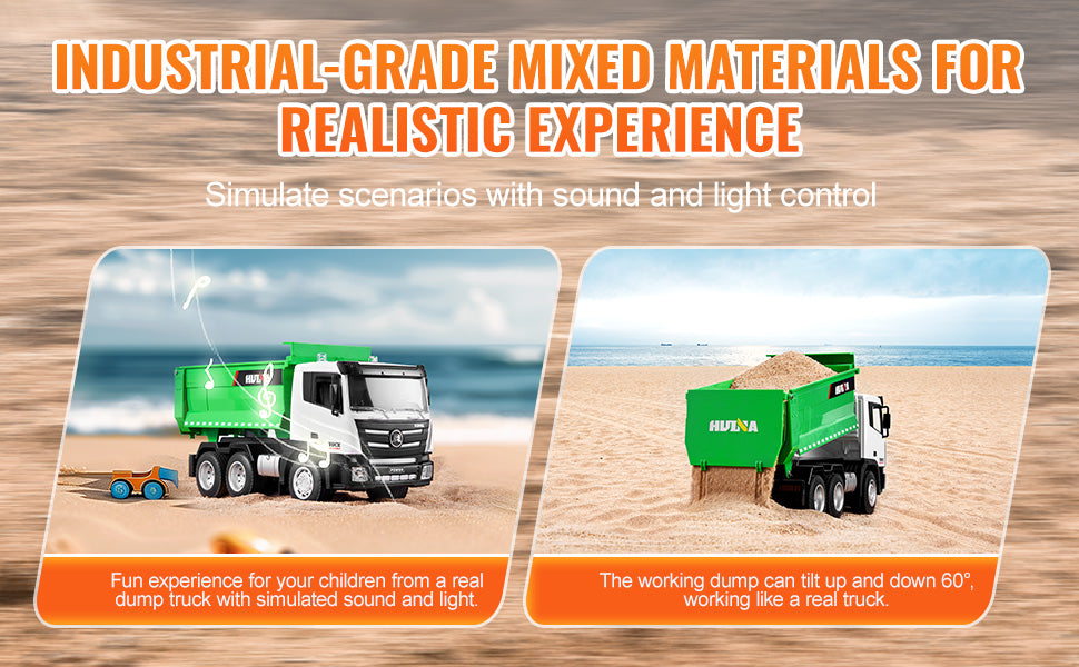 SucceBuy 1:18 RC Dump Truck – 9-Channel Heavy-Duty Remote Control Hauler