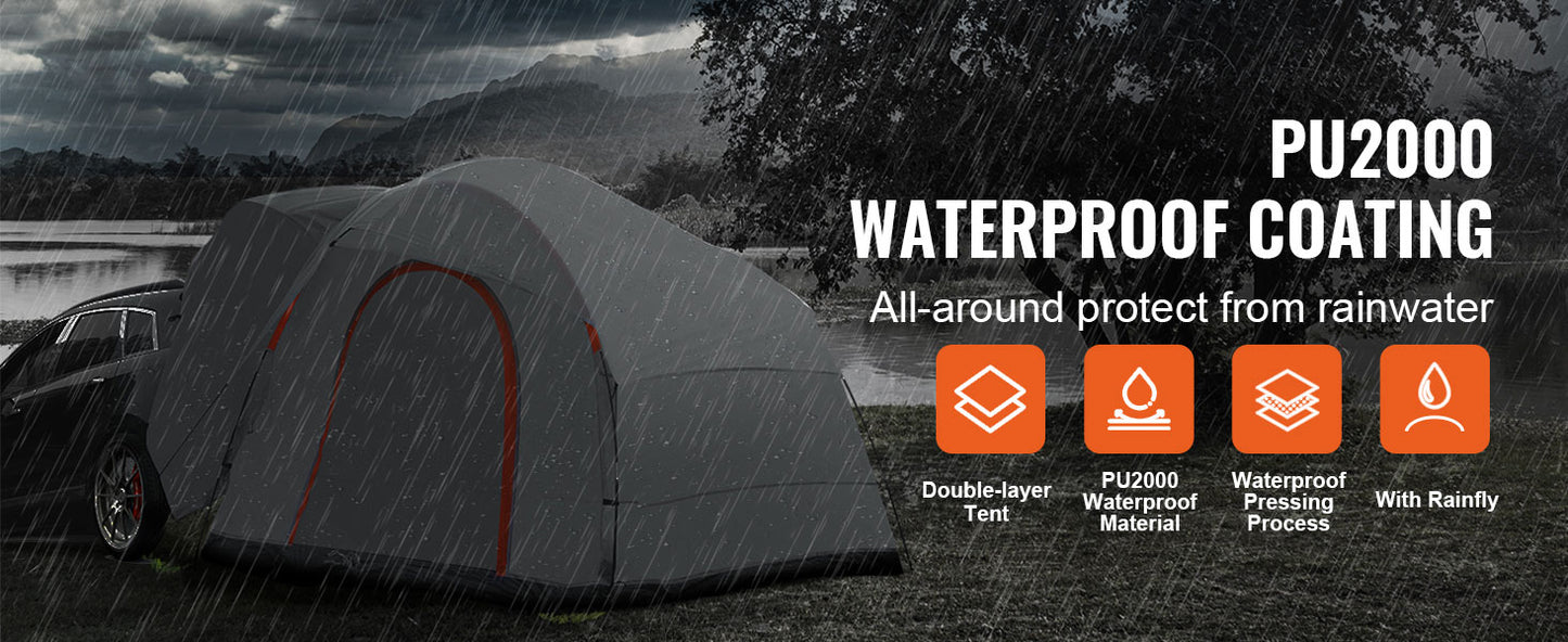 SucceBuy 8' x 8' SUV Camping Tent Attachment for 6-8 People with Rainfly & Carry Bag