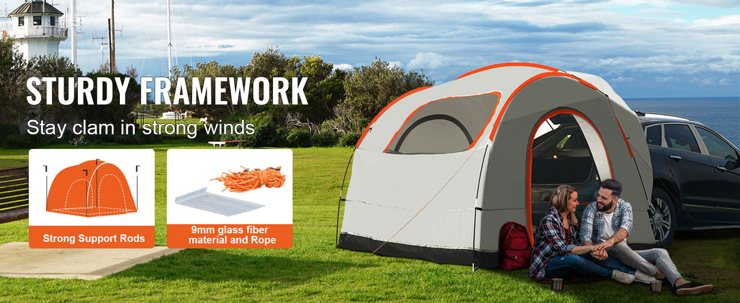 SucceBuy 8' x 8' SUV Camping Tent Attachment for 6-8 People with Rainfly & Carry Bag