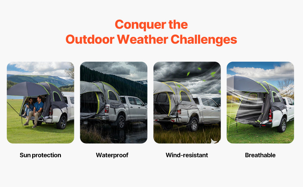 Pickup Truck Bed Tent with Awning – Waterproof Camping Tent for 2–3 Persons